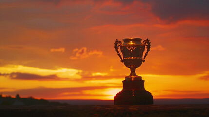 Majestic Chalice, Its Tall Form Bathed in the Golden Hues of the Setting Sun.