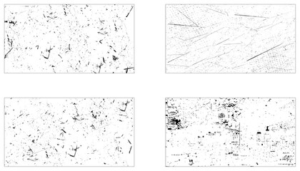 Vector paint grunge texture set. Grungy dirty distressed textures set.
