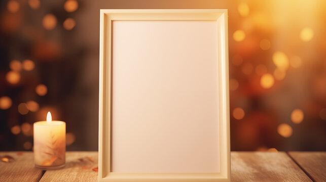 Beautiful photo frames on cozy background for pictures
