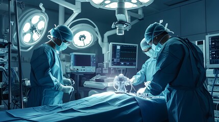 robotic surgeon performing surgery - obrazy, fototapety, plakaty