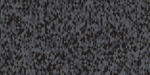 Abstract geometric black and gray background. seamless mosaic and low polygon triangle texture wallpaper. Triangle shape retro wall grid pattern geometric ornament tile vector square element.