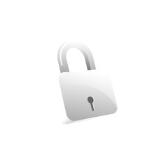 3D shiny isolated illustration of lock.