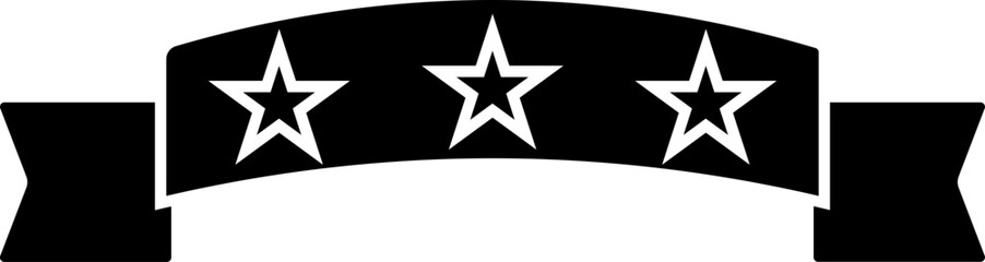 Obraz premium B&W ribbon decorated by stars.