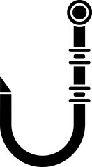 Illustration of a fish hook. 