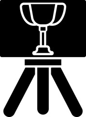 B&W trophy cup on board icon.