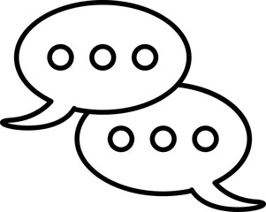 Black pictogram of speech bubble icon.
