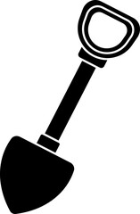 Illustration of a shovel in black color.  
