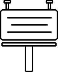 Flat illustration of billboard in black line art.