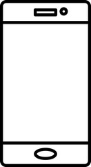 Smartphone in black line art.