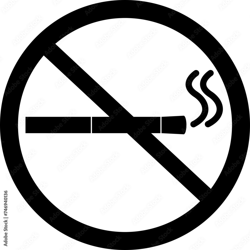 Wall mural vector illustration of no smoking sign in black color.