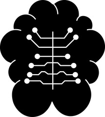 Icon of b&w brain icon. 