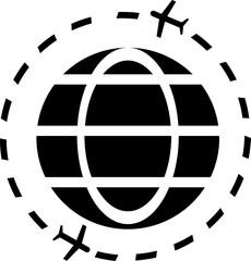 Travel around the world icon or symbol in flat style.