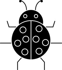 B&W bug icon in flat style.