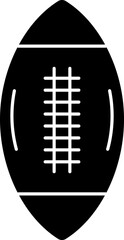 Flat style rugby icon in b&w color.