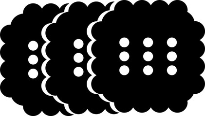 B&W cookies icon in flat style.