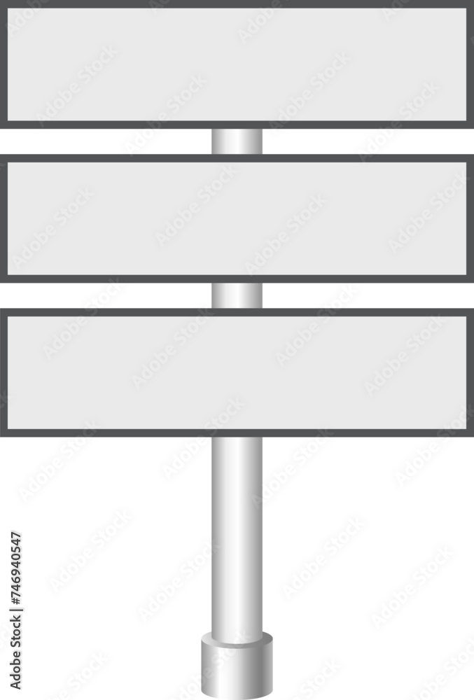 Wall mural Traffic signboard or billboard illustration on white background.