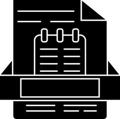 Log file icon or symbol in b&w color.