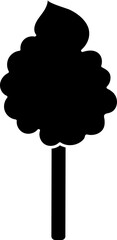 Illustration of black candy floss icon.