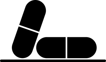 Illustration of capsules icon in flat style.