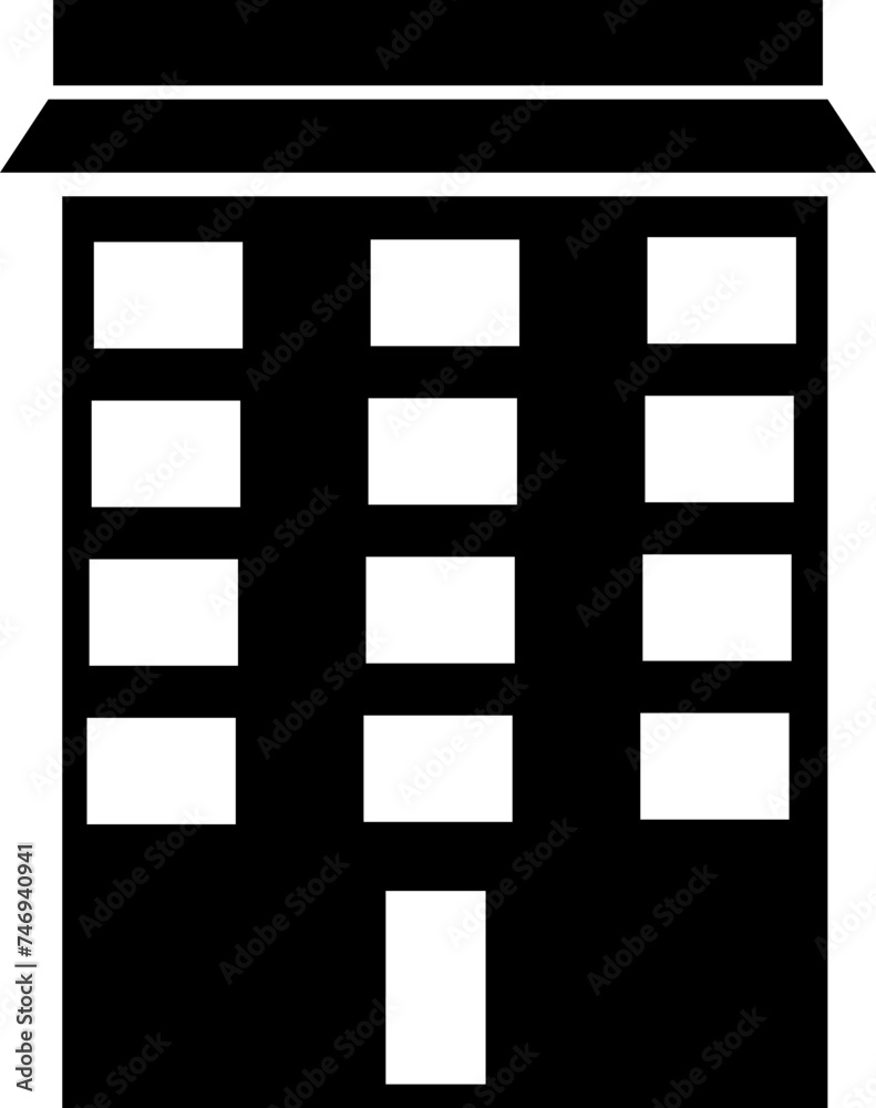 Canvas Prints b&w shopping mall icon in flat style.