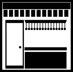Icon of b&w shop in flat style.