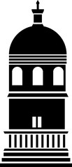 Fototapeta premium Flat style bank or court building glyph icon.