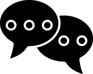 Blank speech bubble or chatting icon in b&w color.