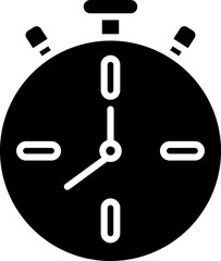 Isolated b&w stop watch icon. 