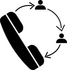 Illustration of queue icon in black color.