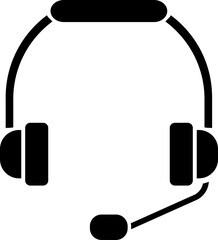 Isolated black headphone icon.  