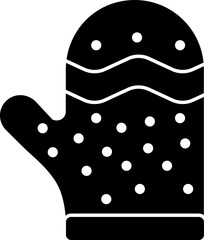 Isolated mitten icon in b&w color.