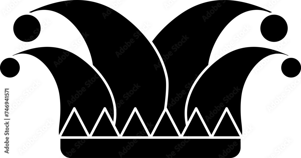 Sticker Vector illustration of clown hat icon.