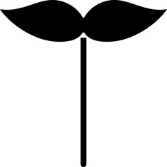 Mustache props icon in black color.