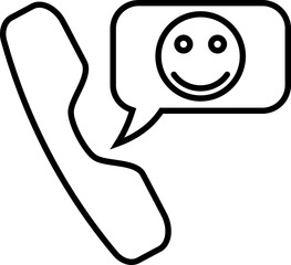 Illustration of phone call icon in line art.