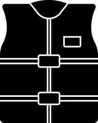 Flat style vest icon in b&w color.