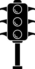 Glyph icon or symbol of traffic light.