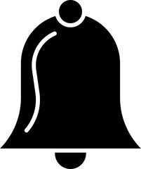 Flat style black bell icon on white background.