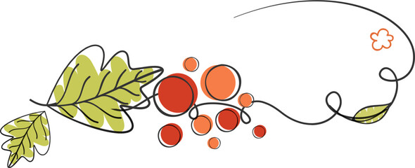 Doodle style floral elements.