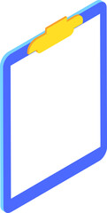 Isolated blue clipboard in 3d style.
