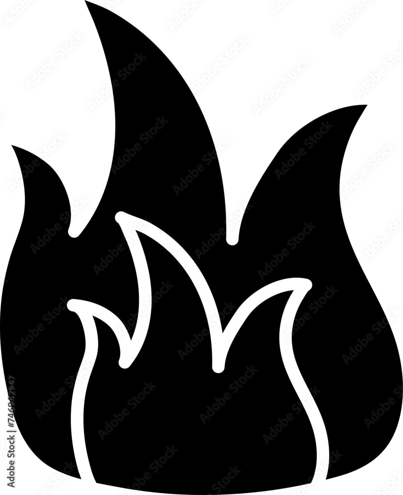 Sticker Vector sign or symbol of fire flame.