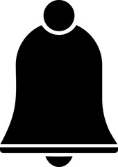 Isolated bell icon in black and white color.