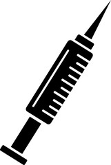 B&W syringe icon or symbol.