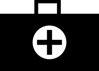 Glyph icon or symbol of first aid box.