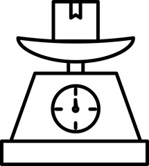 Illustration of a electric scale in black line art.