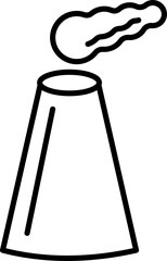 Flat style chimney made by black line art illustration.