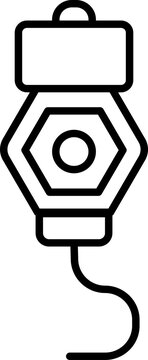 recommend clip art: Black line art crane hook.