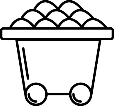recommend clip art: Wheelbarrow in black line art illusration.