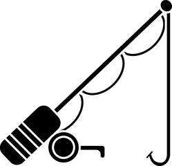 Fishing rod icon or symbol in flat style.