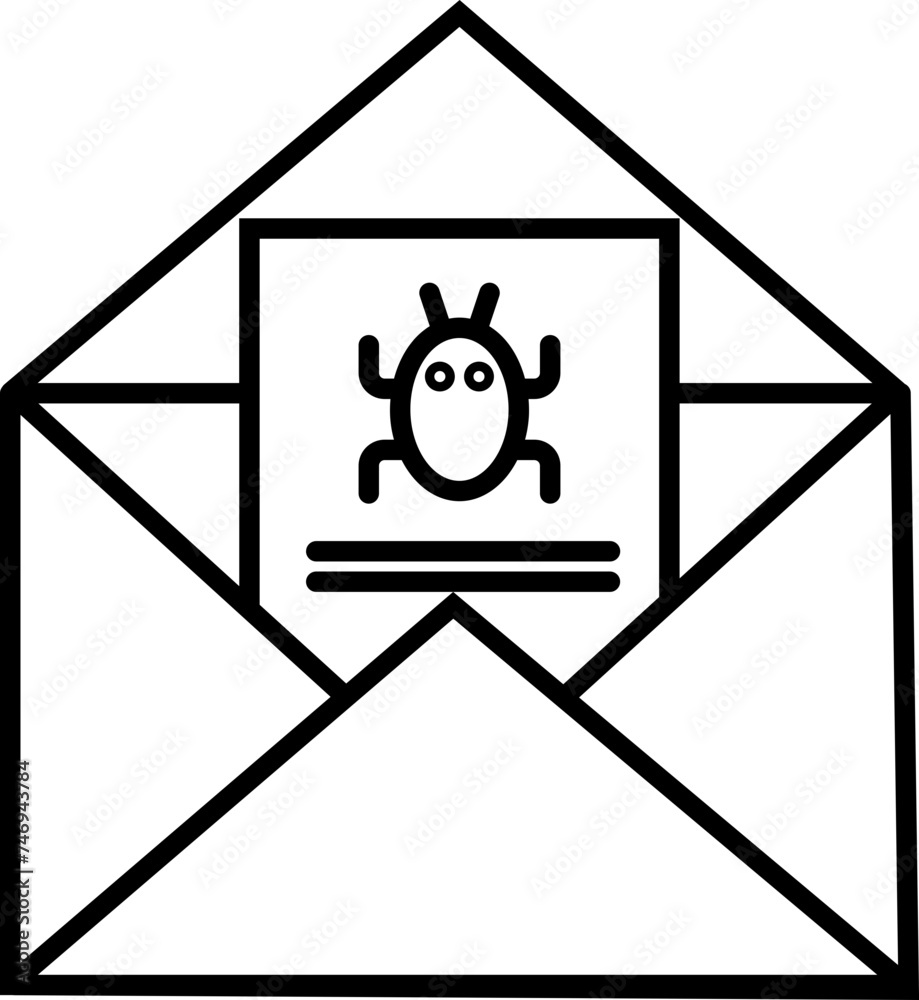 Sticker spam mail icon made with line art.