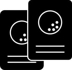 Golf tickets icon in b&w color.